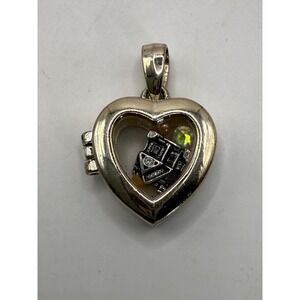 Vintage Silver Tone Floating Charm Locket Necklace – Memory Statement Jewelry